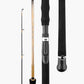 Legend F travel spinning rod with rod blank, reel seat, EVA grip and butt cap details (Gold)
