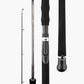 Legend F travel spinning rod with rod blank, reel seat, EVA grip and butt cap details (Gunmetal)
