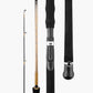 Legend X travel spinning rod with rod blank, reel seat, EVA grip and butt cap details (Gold)