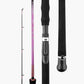 Legend X travel spinning rod with rod blank, reel seat, EVA grip and butt cap details (Pink)