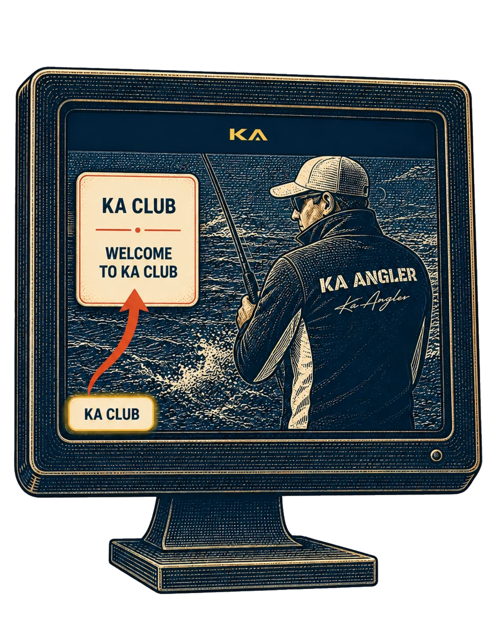Illustrated guide showing where to open KA Club